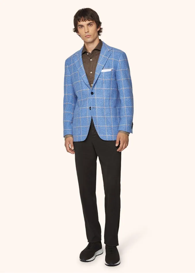 CHECKED CASHMERE BLAZER Men Kiton Jackets CHECKED CASHMERE BLAZER Men Kiton Jackets