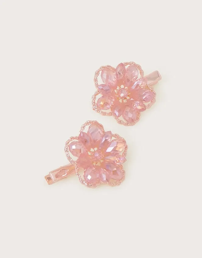 Children 2Pack Jewel Encrusted Flower Clips Monsoon Girls039 Hair Accessories