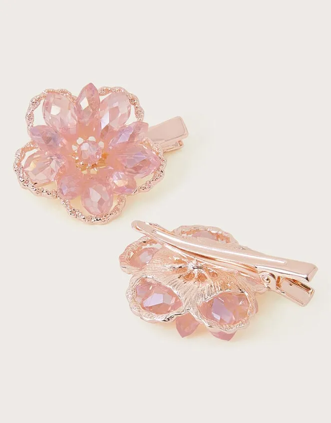 Children 2Pack Jewel Encrusted Flower Clips Monsoon Girls039 Hair Accessories