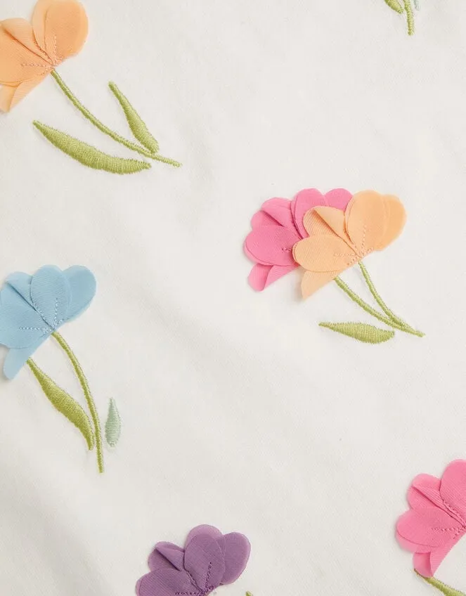 Children 3d Flower Broderie Top Ivory Monsoon Tops and TShirts