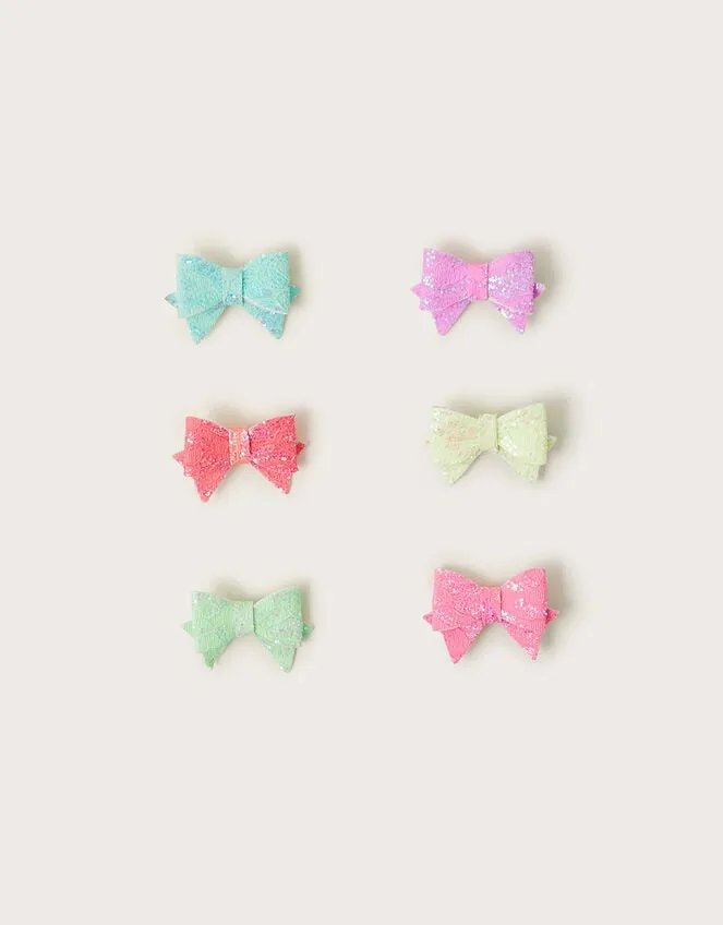 Children 6Pack Bright Bow Clips Monsoon Girls039 Hair Accessories