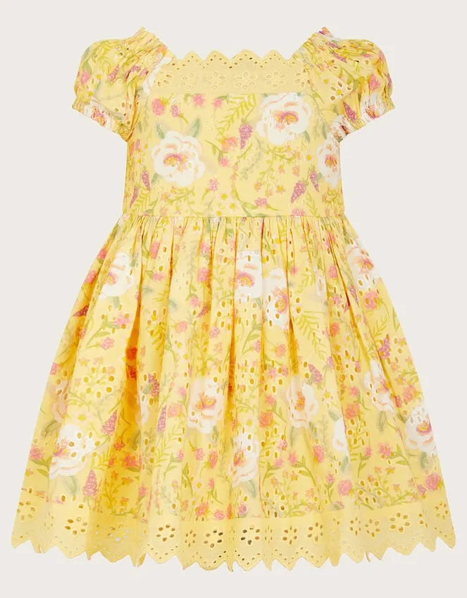 Children Baby Broderie Dress Yellow Monsoon Dresses