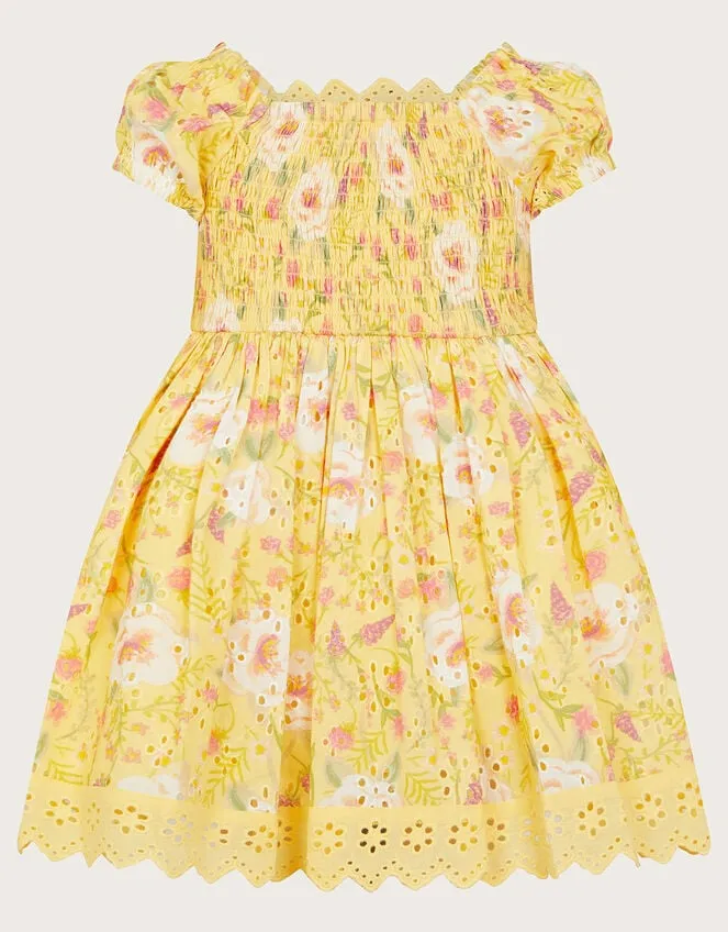 Children Baby Broderie Dress Yellow Monsoon Dresses