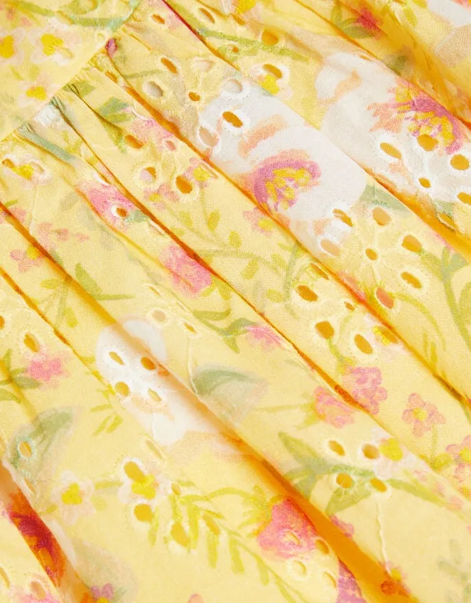 Children Baby Broderie Dress Yellow Monsoon Dresses