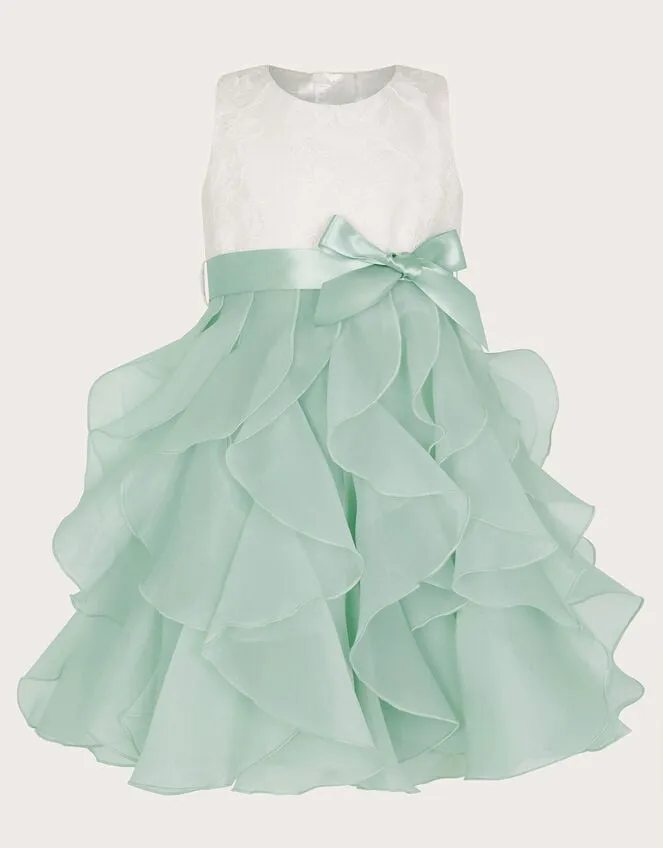 Children Baby Lace Cancan Ruffle Dress Green Monsoon Dresses
