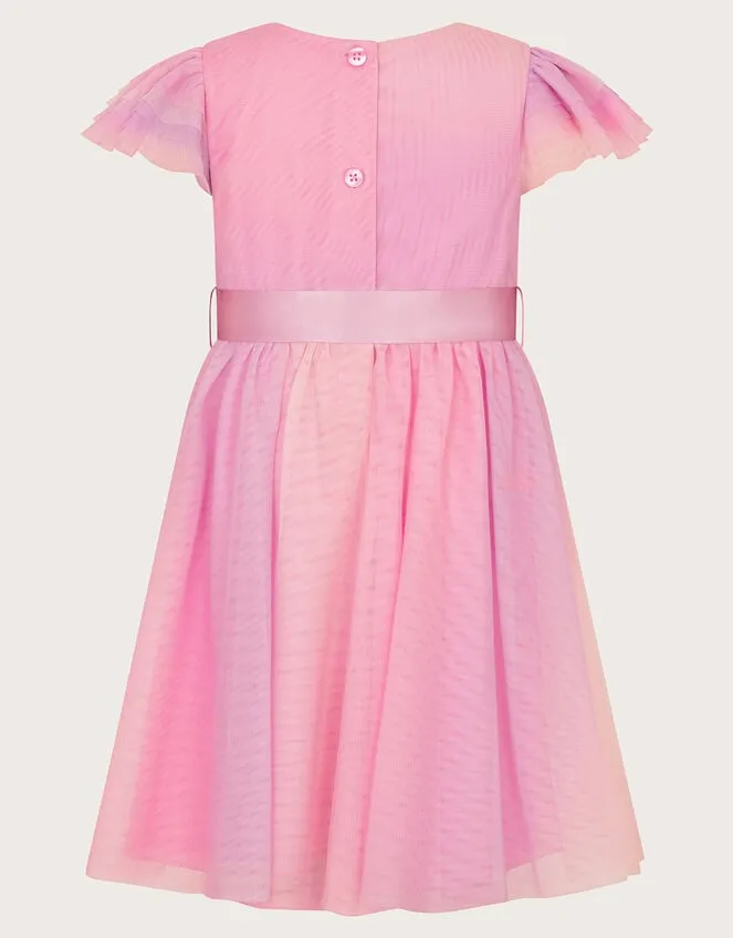 Children Baby Ruffle Sleeve Ombre Dress Purple Monsoon Dresses