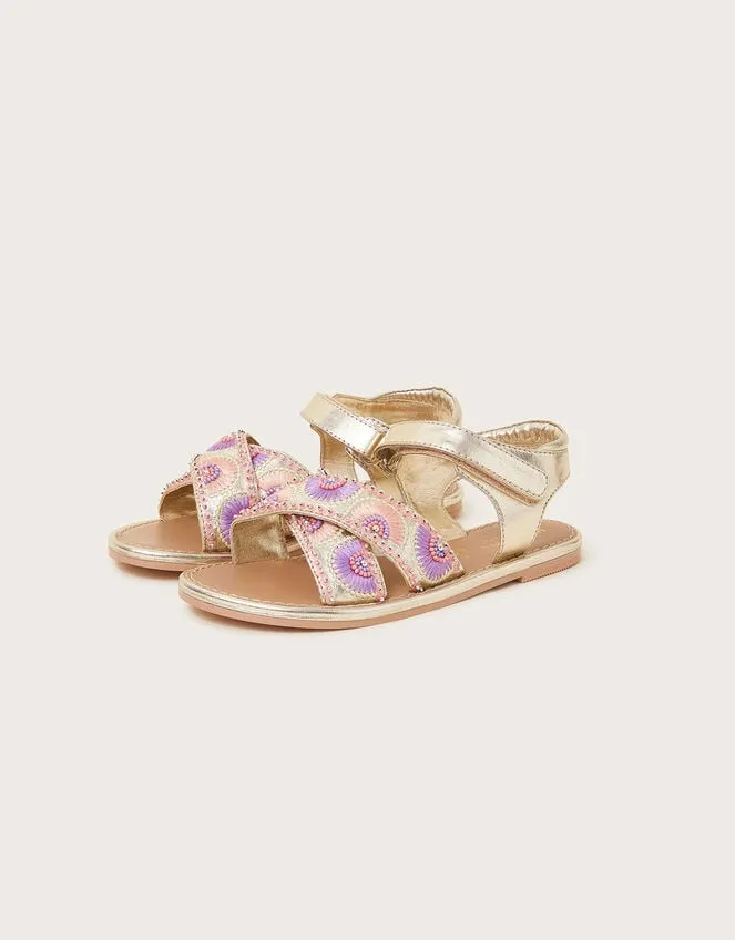 Children Beaded Fan Sandals Multi Monsoon Girls039 Shoes and Sandals