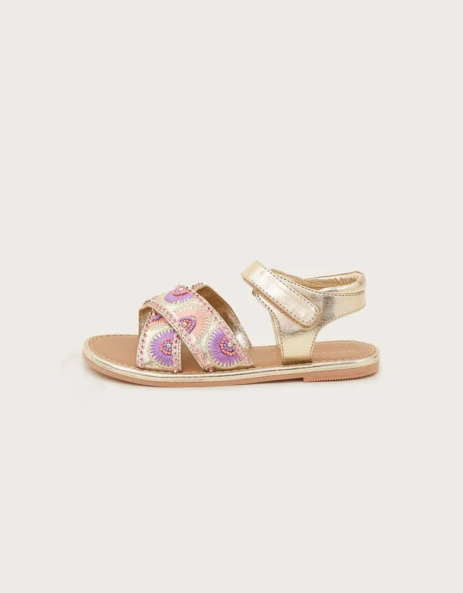 Children Beaded Fan Sandals Multi Monsoon Girls039 Shoes and Sandals