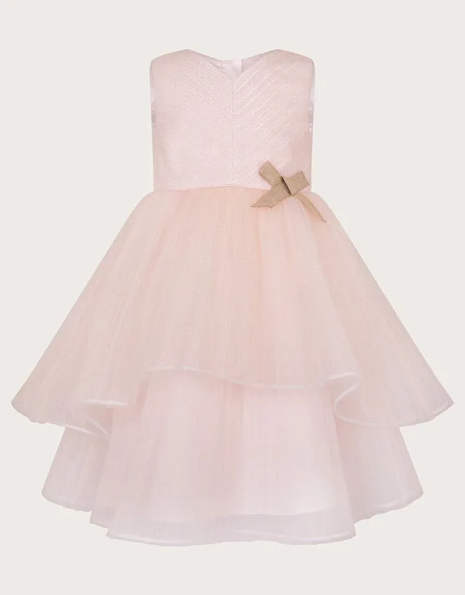 Children Beau Roses Glitter Dress Pink Monsoon Dresses