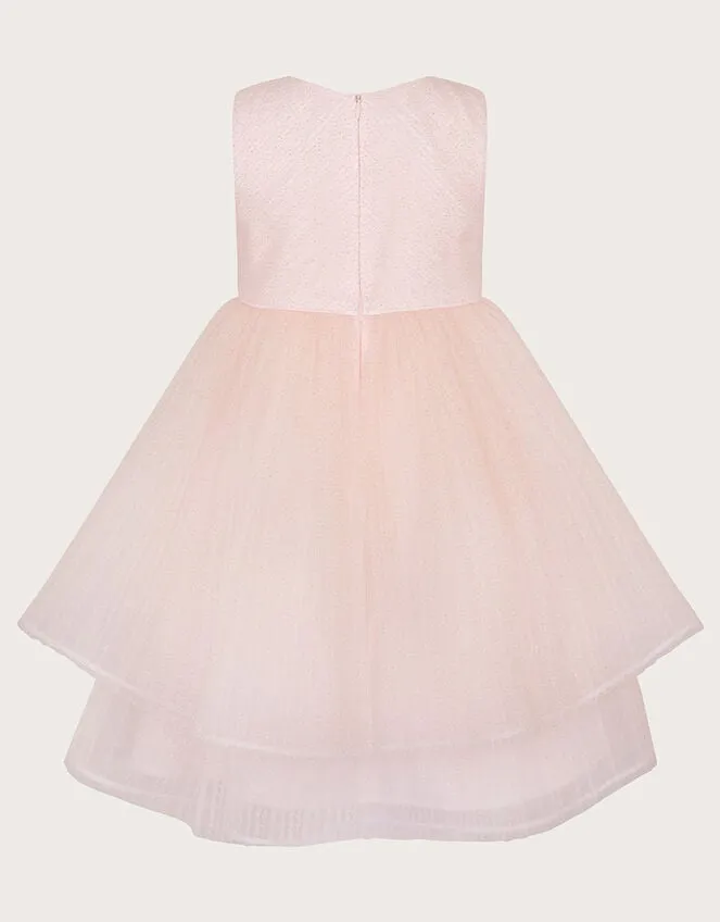 Children Beau Roses Glitter Dress Pink Monsoon Dresses