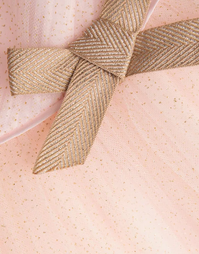 Children Beau Roses Glitter Dress Pink Monsoon Dresses