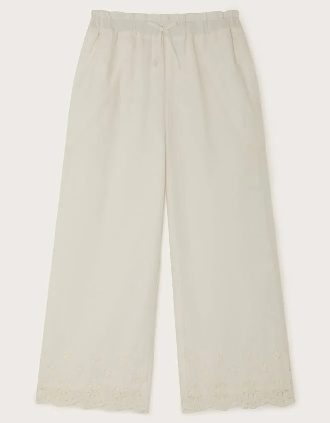 Children Broderie Trousers Ivory Monsoon Trousers and Shorts