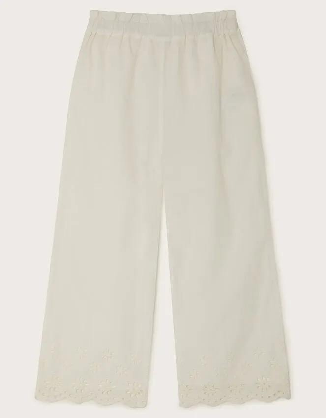 Children Broderie Trousers Ivory Monsoon Trousers and Shorts