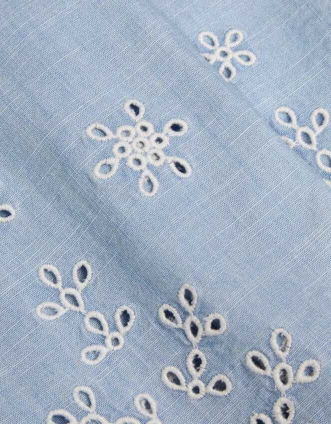 Children Broderie WideLeg Trousers Blue Monsoon Trousers and Shorts