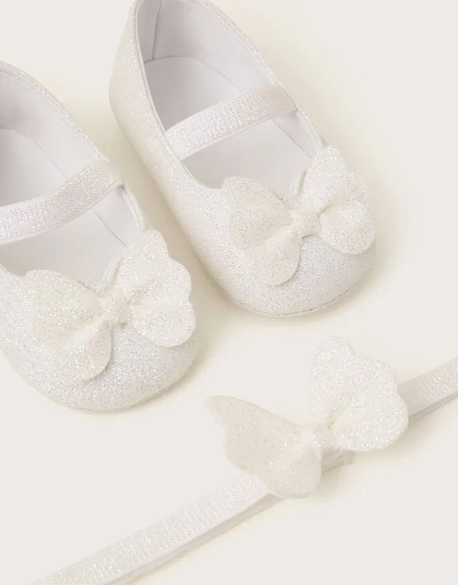 Children Coco Butterfly Booties And Bando Ivory Monsoon Partywear