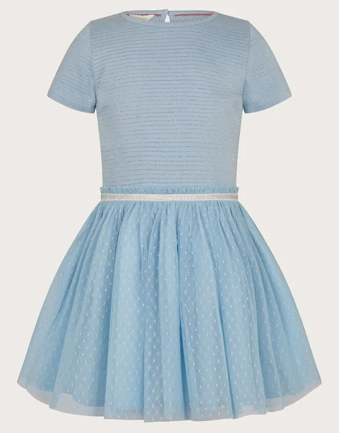 Children Disco Dobby Dress Blue Monsoon Dresses