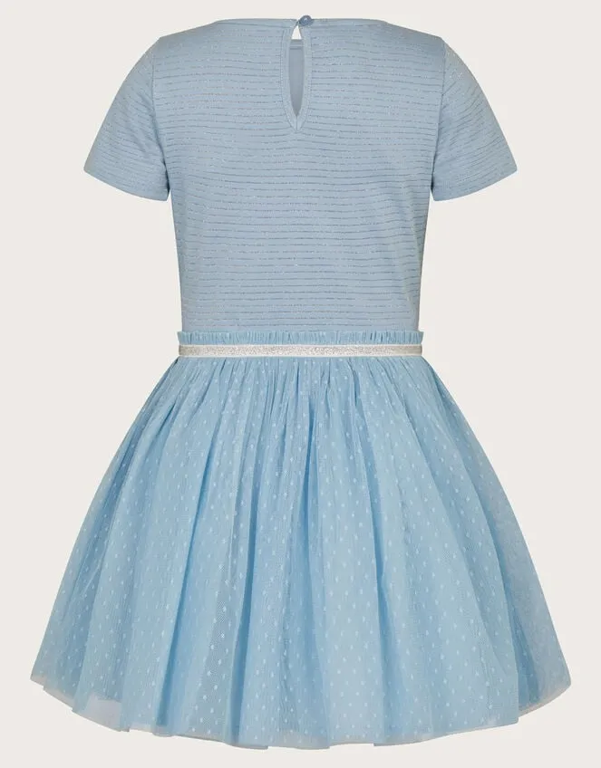Children Disco Dobby Dress Blue Monsoon Dresses