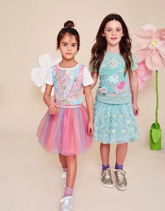 Children Disco Sun Ray Dress Ivory Monsoon Dresses