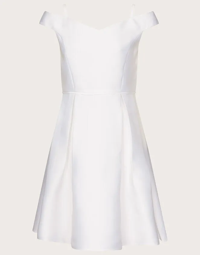 Children Duchess Twill Bardot Prom Dress Ivory Monsoon Dresses
