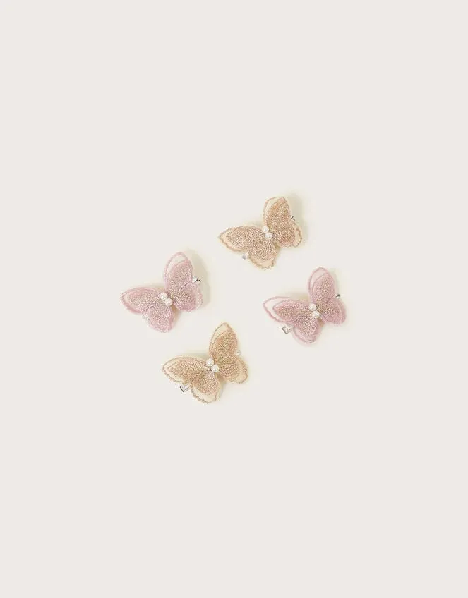 Children Embellished Butterfly Hair Clips 4 Pack Monsoon Girls039 Hair Accessories