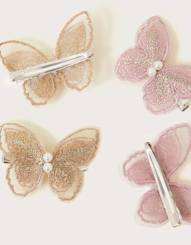 Children Embellished Butterfly Hair Clips 4 Pack Monsoon Girls039 Hair Accessories