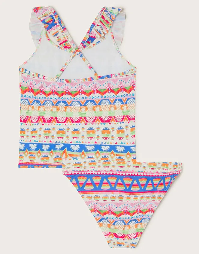 Children Fruit Stripe Tankini Set Orange Monsoon Beachwear and Swimwear