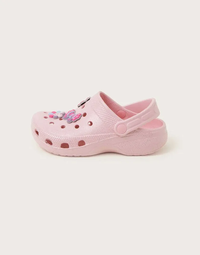 Children Glitter Butterfly Clogs Pink Monsoon Girls039 Shoes and Sandals