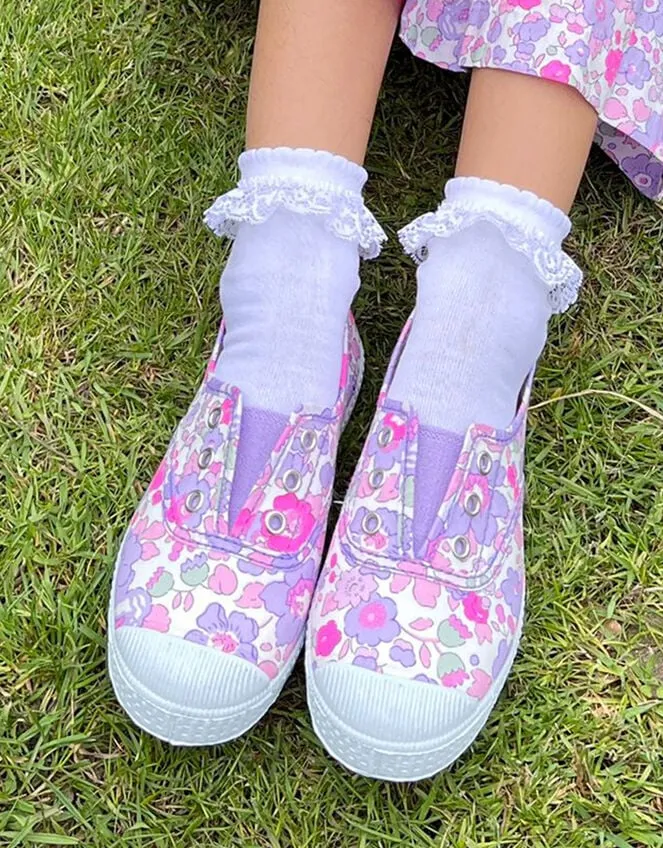 Children Hampton Canvas Plum Plimsolls Purple Monsoon Girls039 Shoes and Sandals