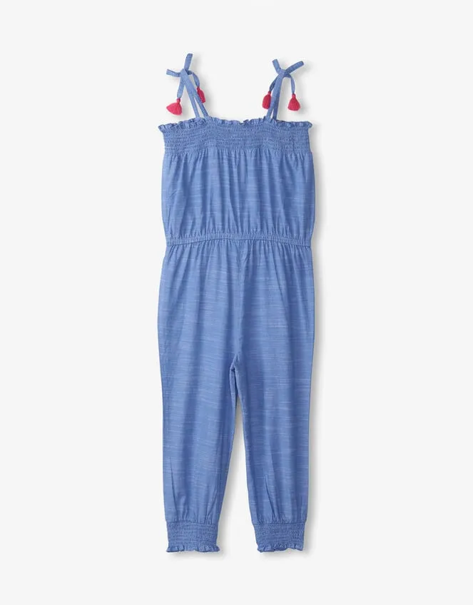 Children Hatley Embroidered Smocked Jumpsuit Blue Monsoon Knitwear and Cardigans
