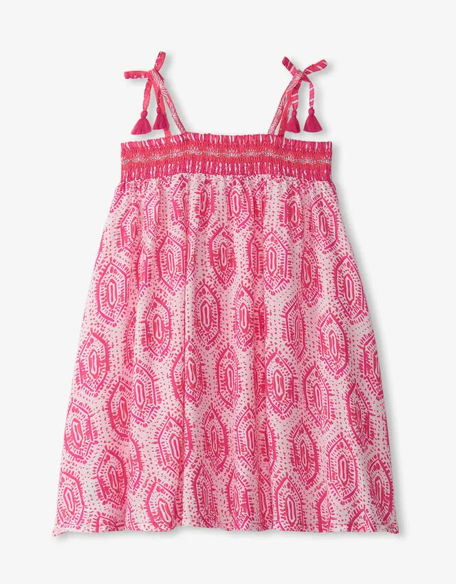 Children Hatley Mosaic Print Dress White Monsoon Dresses