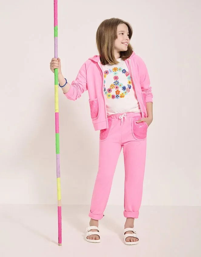 Children Hatley Neon Raglan Hoodie Pink Monsoon Knitwear and Cardigans