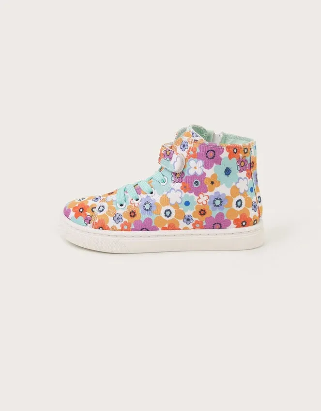 Children HighTop Floral Trainers Multi Monsoon Casualwear Collection