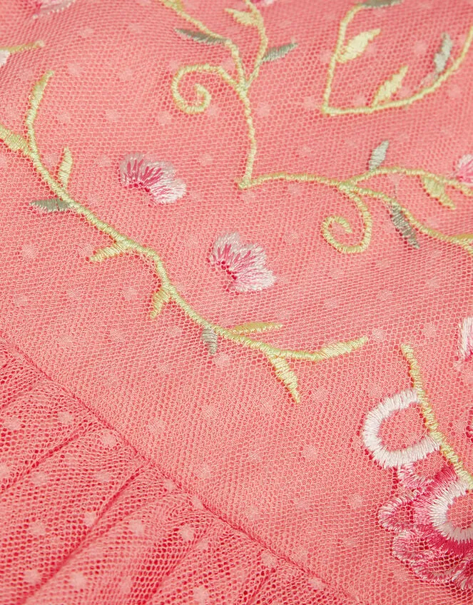 Children Josephine Embroidered Dress Orange Monsoon Partywear