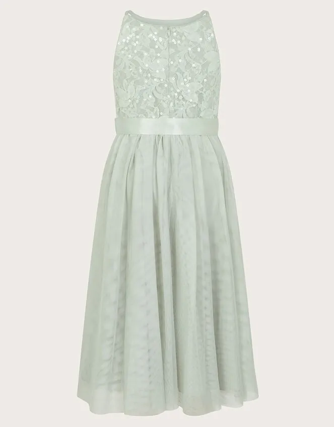 Children Lacey Sequin Truth Dress Green Monsoon Dresses
