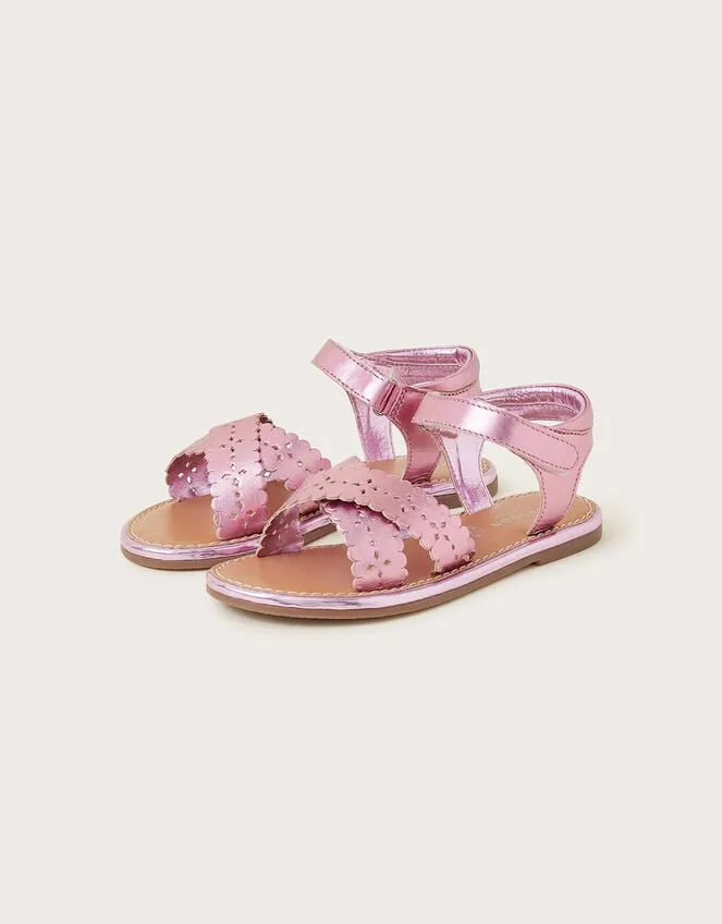 Children Leather Cutwork Sandals Pink Monsoon Girls039 Shoes and Sandals
