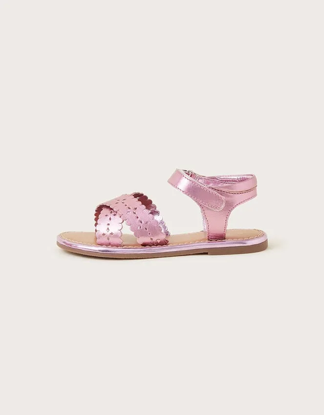Children Leather Cutwork Sandals Pink Monsoon Girls039 Shoes and Sandals