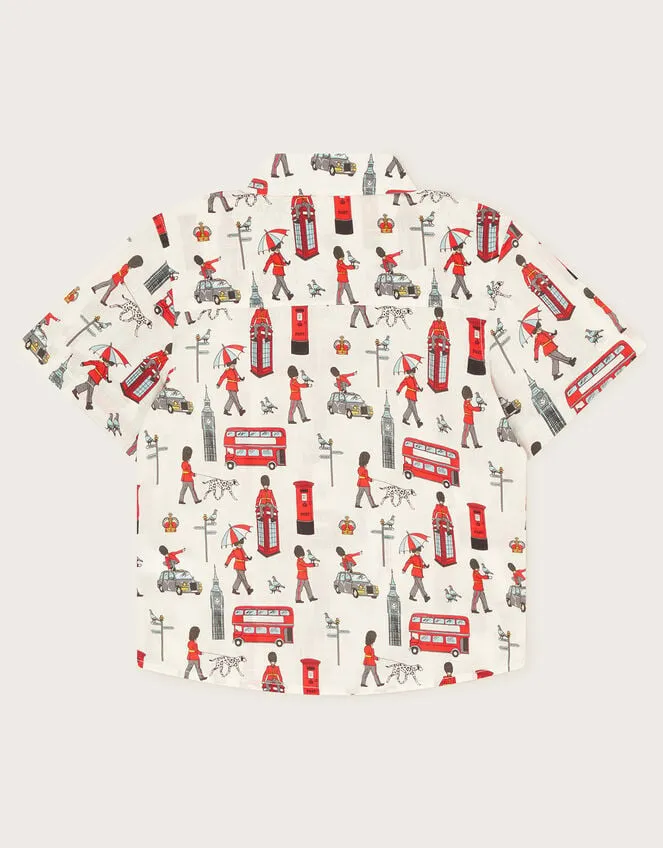 Children London Print Shirt Ivory Monsoon Tops and TShirts