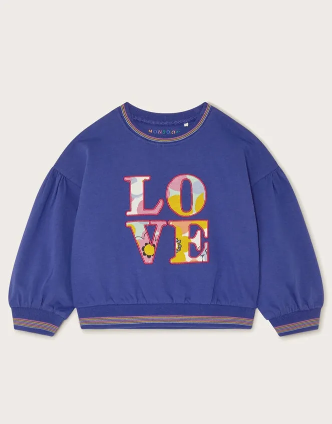 Children Love039 Sweat Top Blue Monsoon Casualwear Collection