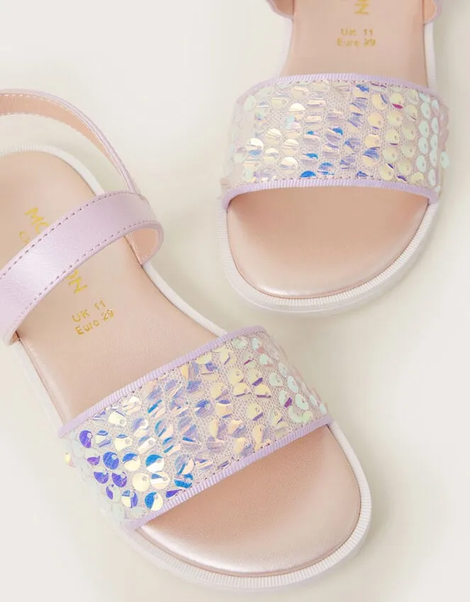 Children Mermaid Sequin Sandals Purple Monsoon Girls039 Shoes and Sandals