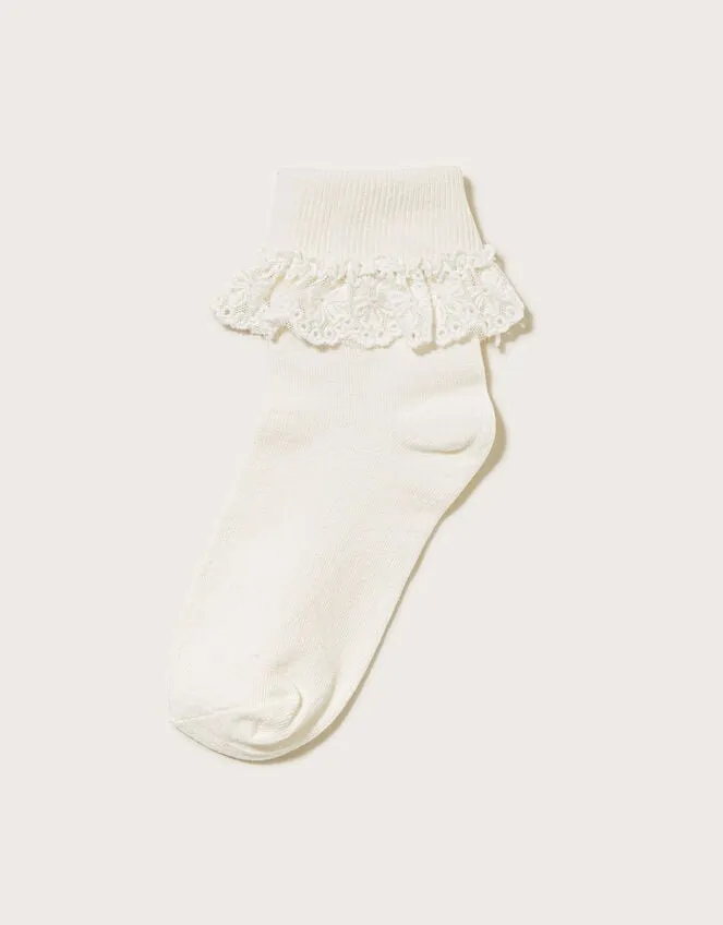 Children Olivia Bow Lace Socks Ivory Monsoon Girls039 Tights and Socks