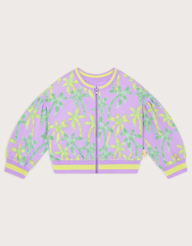 Children Palm Print Bomber Jacket Purple Monsoon Casualwear Collection