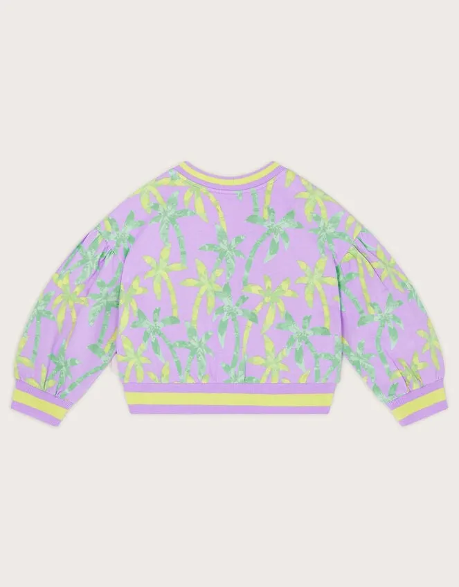 Children Palm Print Bomber Jacket Purple Monsoon Casualwear Collection