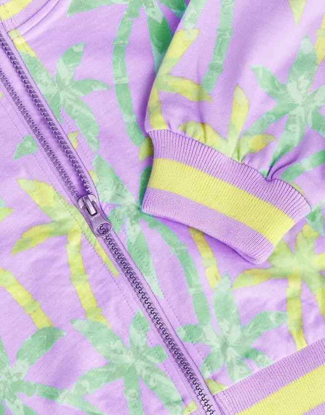 Children Palm Print Bomber Jacket Purple Monsoon Casualwear Collection