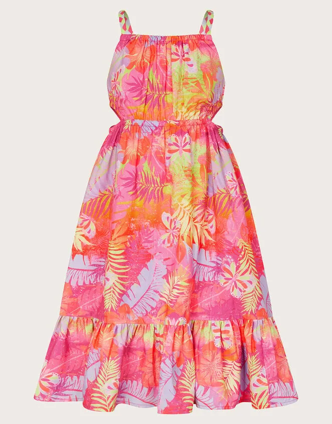 Children Palm Print Crepe Dress Multi Monsoon Dresses