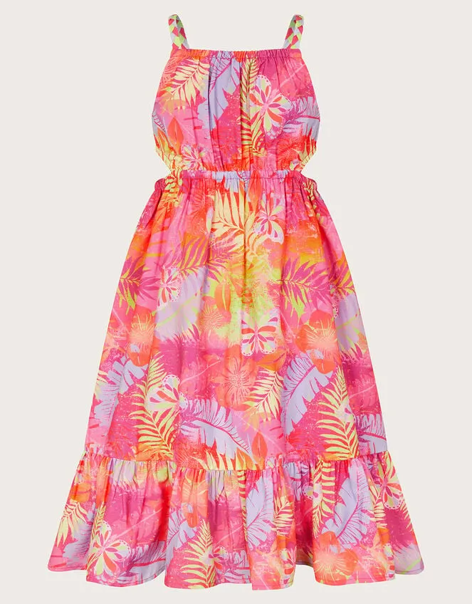 Children Palm Print Crepe Dress Multi Monsoon Dresses