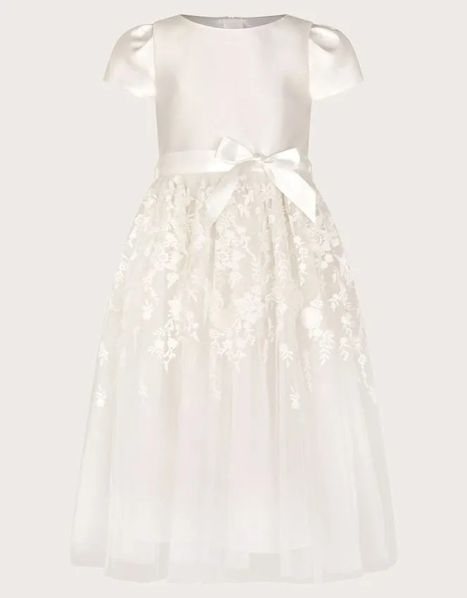 Children Petunia Embroidered Midi Dress Ivory Monsoon Partywear