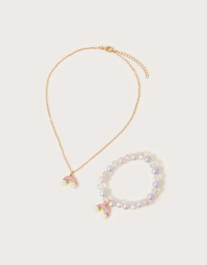 Children Rainbow Necklace And Bracelet Set Monsoon Girls039 Jewellery