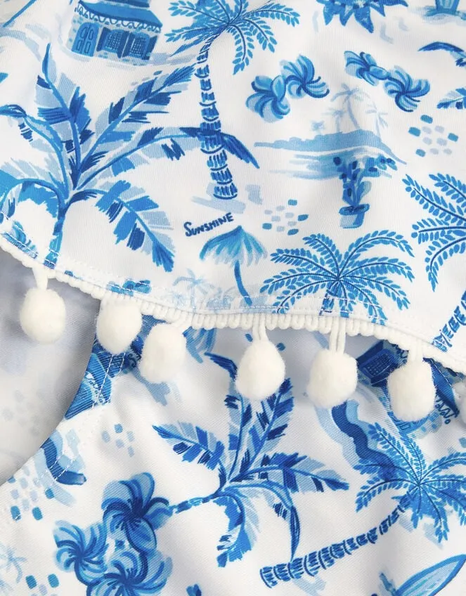 Children Resort Print Bikini Set Blue Monsoon Beachwear and Swimwear