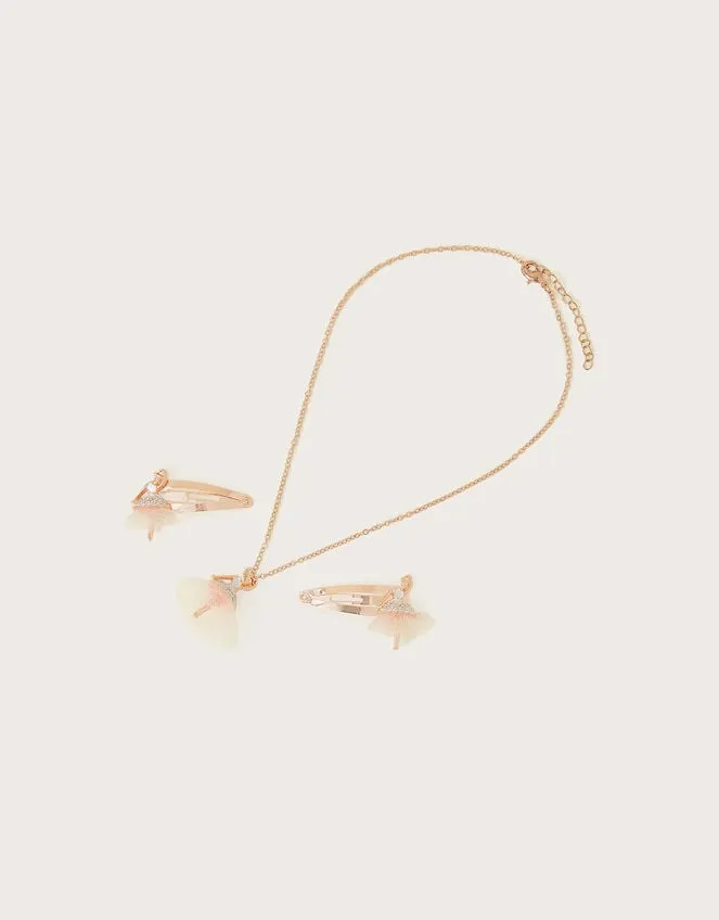 Children Rosa Ballerina Necklace And Hair Clip Set Monsoon Girls039 Jewellery