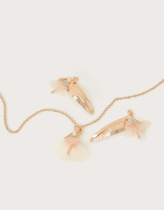 Children Rosa Ballerina Necklace And Hair Clip Set Monsoon Girls039 Jewellery